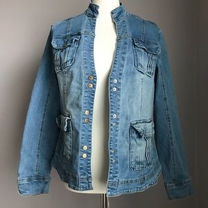 Live A Little Fitted Blue Denim Jean Jacket